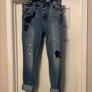 Gap 1969 Distressed, Embroidered Women's Jeans